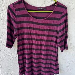 APT. 9 Women's Striped Purple and Black / Blue and Black Top Bundle